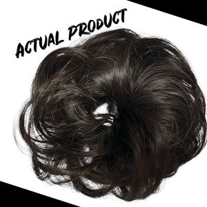 Black Messy Bun/Hair Piece Scrunchie/NaturalSyntheticFiber as Real As HumanHair